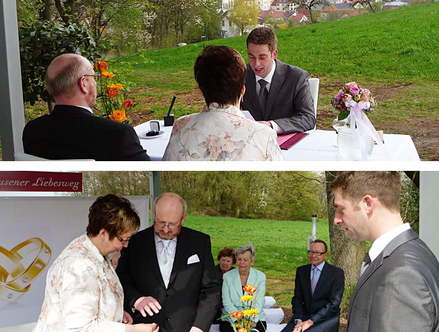 Erste Hochzeit auf dem Poppenhausener Liebesweg